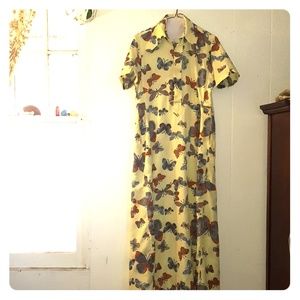 Vintage Handmade Flutter-by Dress With Pockets